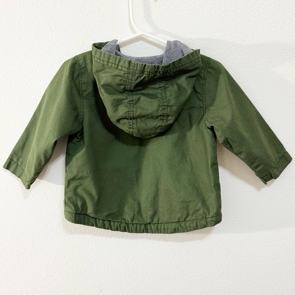 OLD NAVY · UNISEX OLIVE GREEN HOODED CANVAS UTILITY JACKET FOR BABY - SIZE 6-12M - Picture 7 of 9